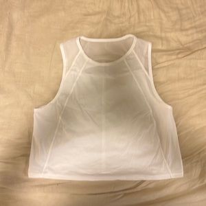 lululemon White Cut-Out Tank Top - Looser Fit (Size 8/M)